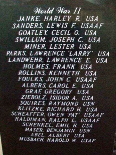 NESS COUNTY VETERANS MEMORIAL HONOR ROLL PANEL B