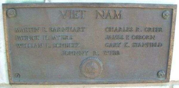 CHANUTE WAR MEMORIAL BUILDING VIET NAM PLAQUE