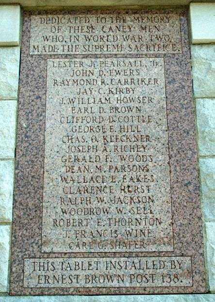 CANEY WAR MEMORIAL WORLD WAR II HONOR ROLL