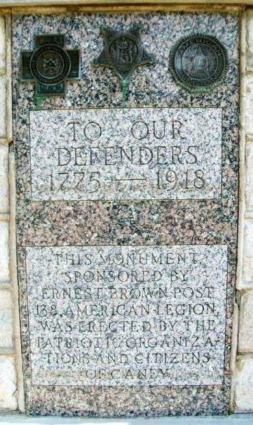 CANEY WAR MEMORIAL DEDICATION STONE