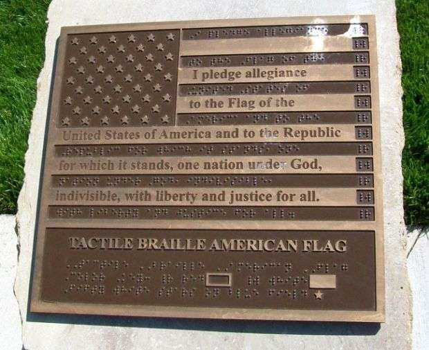 ALL VETERANS MEMORIAL PARK TACTILE BRAILLE AMERICAN FLAG PLAQUE