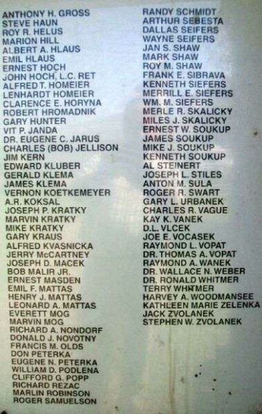 ELLSWORTH COUNTY WAR MEMORIAL PLAQUE C