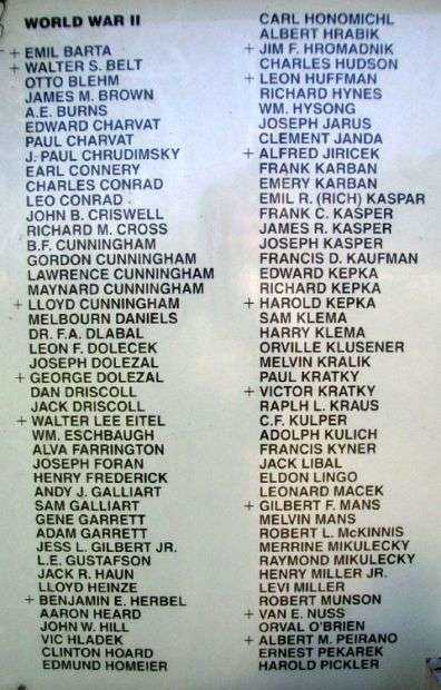 ELLSWORTH COUNTY WAR MEMORIAL PLAQUE B