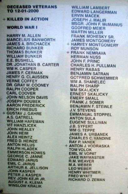 ELLSWORTH COUNTY WAR MEMORIAL PLAQUE A