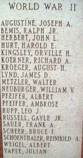 ELLIS COUNTY WAR MEMORIAL STONE B