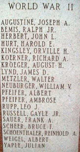 ELLIS COUNTY WAR MEMORIAL STONE B