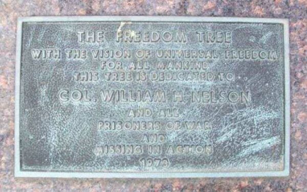 COL. WILLIAM H. NELSON MEMORIAL TREE PLAQUE