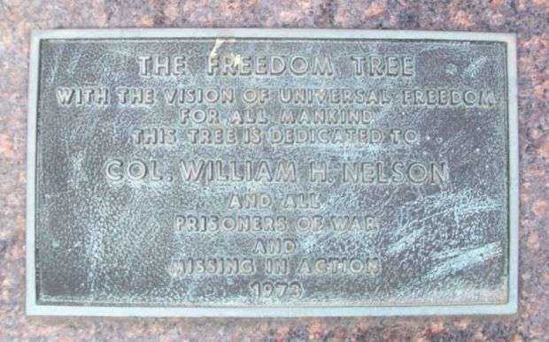 COL. WILLIAM H. NELSON MEMORIAL TREE PLAQUE