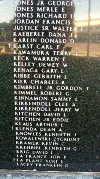 KANSAS VIETNAM VETERANS MEMORIAL PANEL M