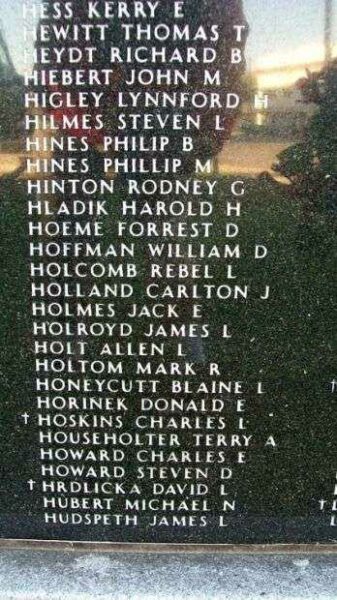 KANSAS VIETNAM VETERANS MEMORIAL PANEL K