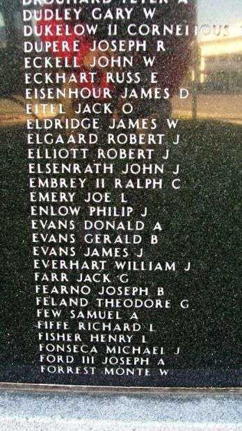 KANSAS VIETNAM VETERANS MEMORIAL PANEL G