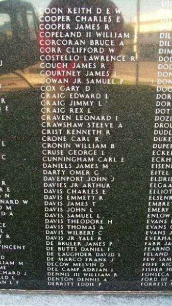 KANSAS VIETNAM VETERANS MEMORIAL PANEL E