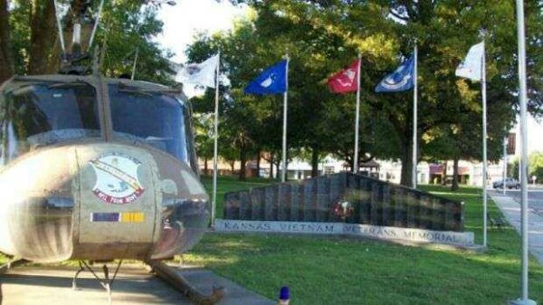 KANSAS VIETNAM VETERANS MEMORIAL WITH HELICOPTER