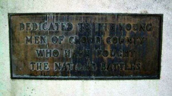 CLOUD COUNTY WAR MEMORIAL PLAQUE
