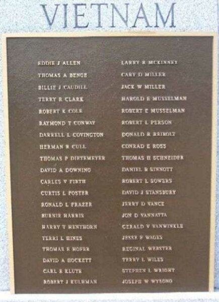 WAYNE COUNTY VIETNAM WAR MEMORIAL PLAQUE