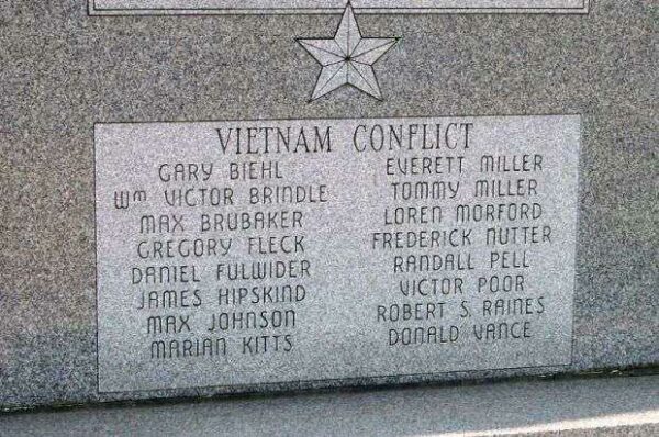 WABASH COUNTY WAR MEMORIAL PANEL G