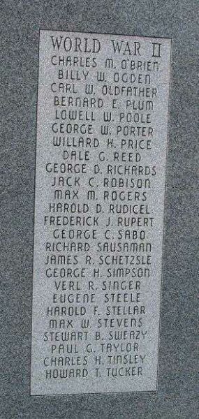 WABASH COUNTY WAR MEMORIAL PANEL E