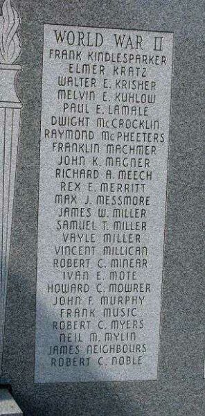 WABASH COUNTY WAR MEMORIAL PANEL D