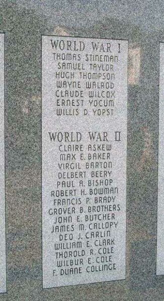 WABASH COUNTY WAR MEMORIAL PANEL B