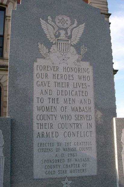 WABASH COUNTY WAR MEMORIAL DEDICATION STONE