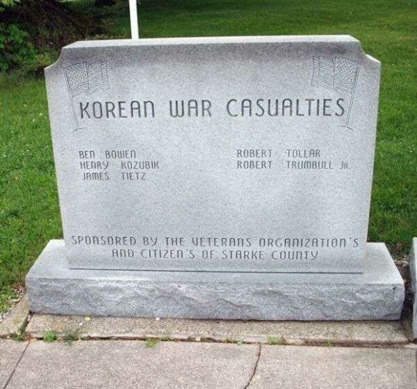 STARKE COUNTY WAR MEMORIAL LEFT STONE