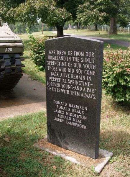 ROCKPORT VIETNAM WAR VETERANS MEMORIAL TANK DEDICATION STONE FRONT