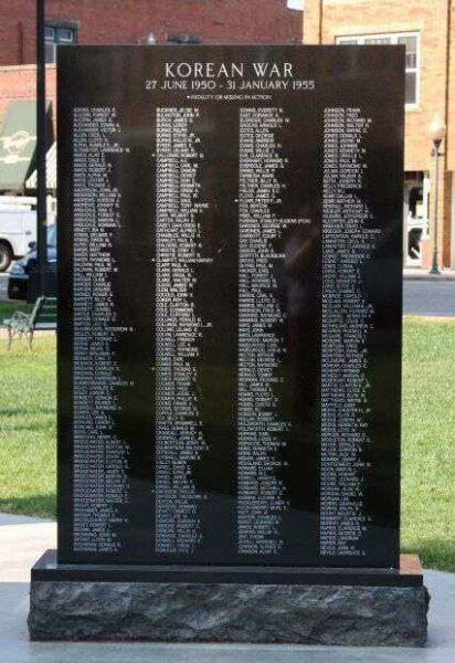 SCOTT COUNTY WAR VETERANS MEMORIAL STONE F