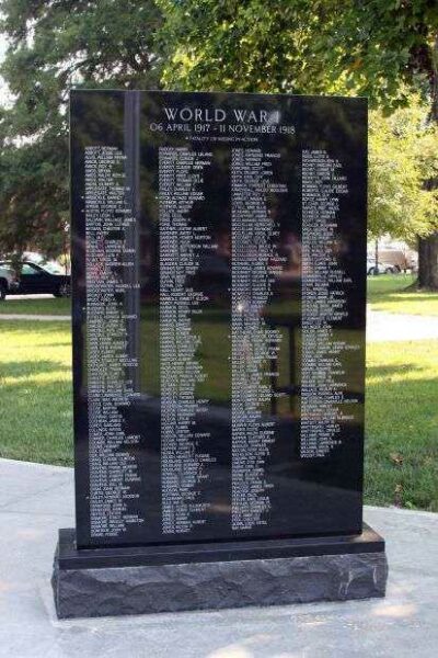 SCOTT COUNTY WAR VETERANS MEMORIAL STONE A