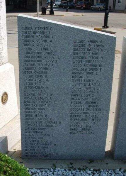 GRANT COUNTY VIETNAM WAR MEMORIAL STONE G