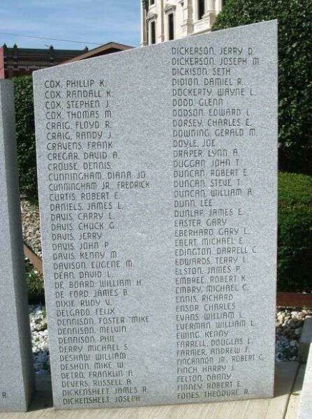 GRANT COUNTY VIETNAM WAR MEMORIAL STONE B