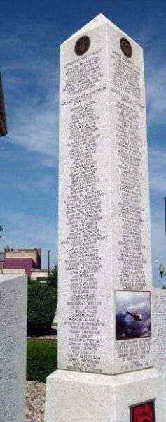 GRANT COUNTY VIETNAM WAR MEMORIAL OBELISK LEFT SIDE