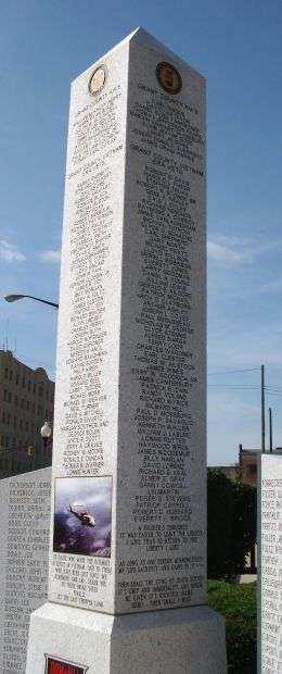GRANT COUNTY VIETNAM WAR MEMORIAL OBELISK RIGHT SIDE
