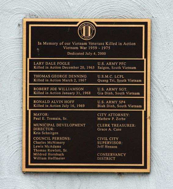 LAWRENCEBURG VIETNAM VETERANS KILLED IN ACTION MEMORIAL PLAQUE