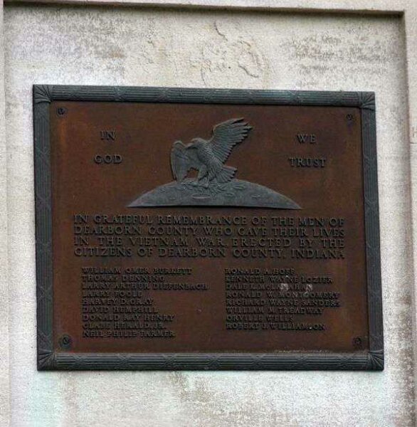 DEARBORN COUNTY VIETNAM WAR MEMORIAL PLAQUE
