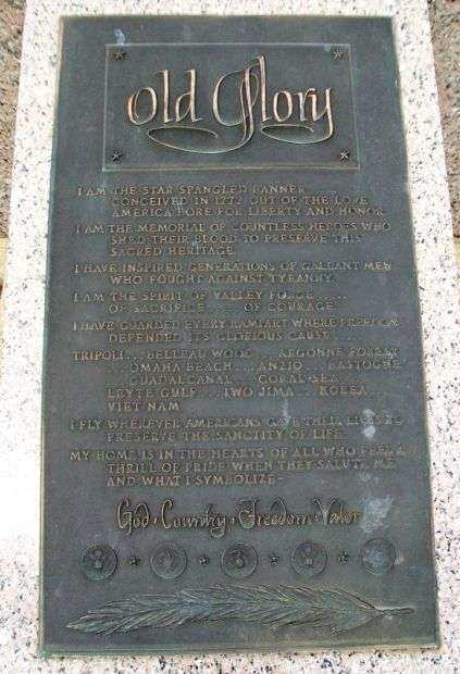ALTAMONT VETERANS MEMORIAL OLD GLORY PLAQUE