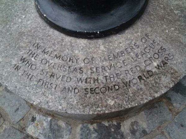 OVERSEAS SERVICE LEAGUE WAR MEMORIAL FLAGPOLE DEDICATION STONE