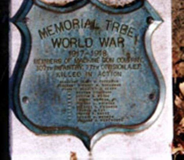 307TH INFANTRY MACHINE GUN COMPANY MEMORIAL TREE PLAQUE