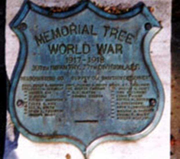 307TH INFANTRY HEADQUARTERS COMPANY MEMORIAL TREE PLAQUE