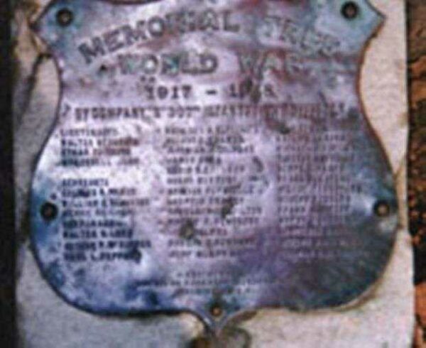 307TH INFANTRY COMPANY G MEMORIAL TREE PLAQUE