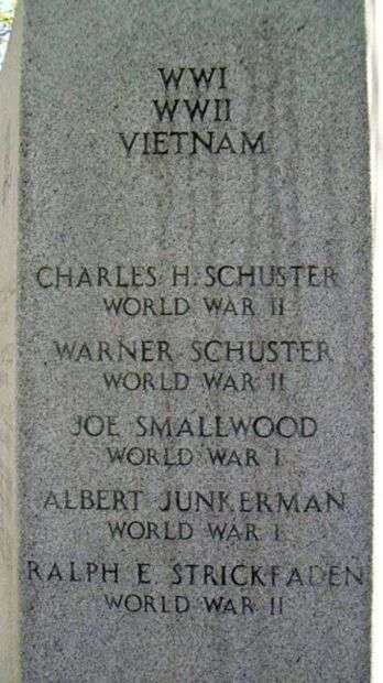 BLACKWATER VETERANS MEMORIAL HONOR ROLL STONE A