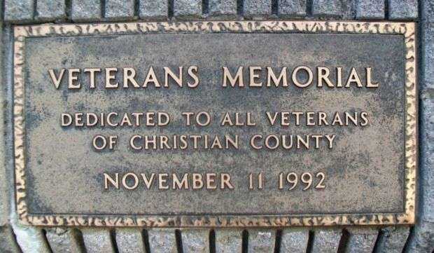 CHRISTIAN COUNTY VETERANS MEMORIAL PLAQUE A