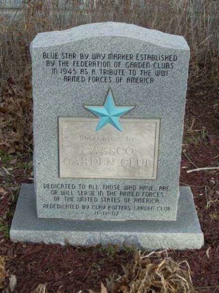 CASSCO GARDEN CLUB BLUE STAR BY WAY MEMORIAL