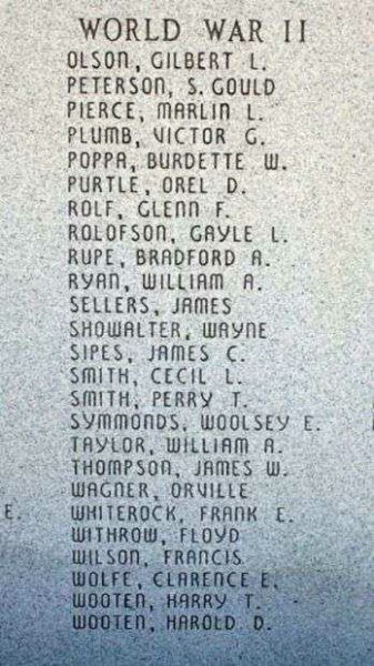 ATCHISON COUNTY WAR MEMORIAL HONOR ROLL PANEL D