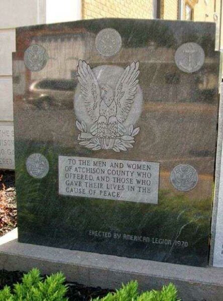 ATCHISON COUNTY WAR MEMORIAL DEDICATION STONE B