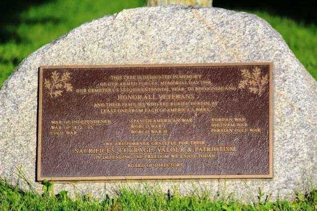UNION GROVE CEMETERY VETERANS MEMORIAL TREE PLAQUE