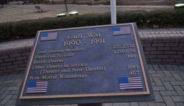 TOWN OF TUNICA VETERANS MEMORIAL GULF WAR PLAQUE