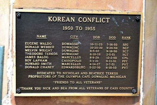 CASS COUNTY VETERANS MEMORIAL FLAGPOLE PLAQUE E