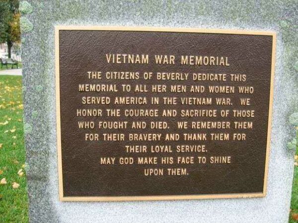 BEVERLY VIETNAM WAR MEMORIAL FRONT