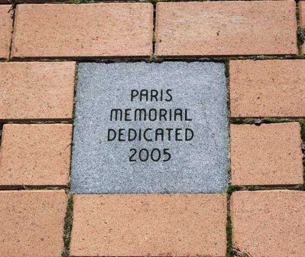 PARIS CIVIL WAR MEMORIAL DEDICATION STONE