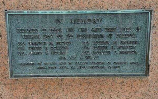 NELSON COUNTY VIETNAM HONOR ROLL 1969 MEMORIAL PLAQUE